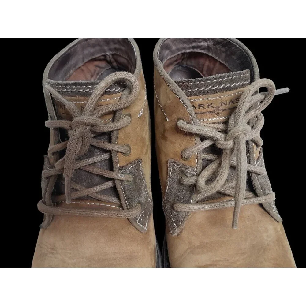 Mens 70s Inspired Chunky Leather Suede Lace Up Rugged Utility Size 9 Ankle Boot